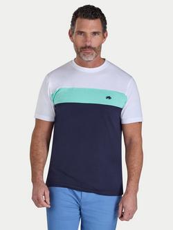 Raging Bull Cotton Regular Fit Short Sleeve Cut & Sew Panel T-Shirt, Navy/Multi, Navy/Multi