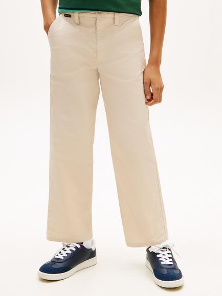 Tommy Hilfiger Kids' Baggy Chino Trousers, Beige, Beige