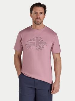 Raging Bull Cotton Regular Fit Short Sleeve Stitched Bull T-Shirt, Rose, Rose