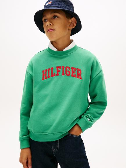 Tommy Hilfiger Kids' Logo Varsity Sweatshirt, Green