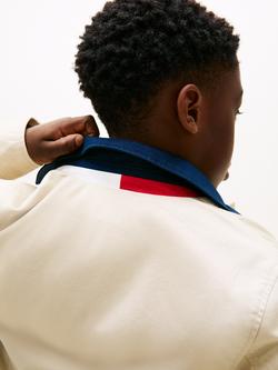 Tommy Hilfiger Kids' Contrast Collar Cotton Jacket, Beige - view 2, Beige