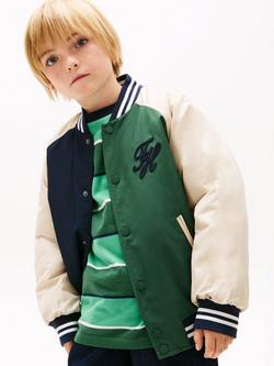 Tommy Hilfiger Kids' Script Graphic Logo Bomber Jacket, Multi, Multi