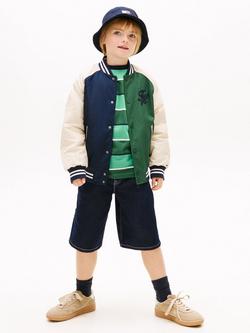 Tommy Hilfiger Kids' Script Graphic Logo Bomber Jacket, Multi - view 2, Multi