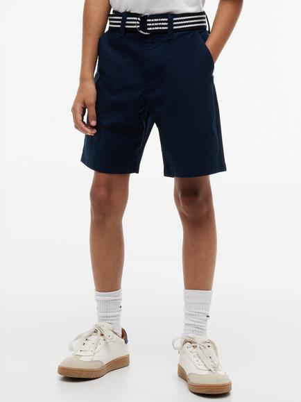 Tommy Hilfiger Kids' Baggy Belted Chino Shorts, Navy
