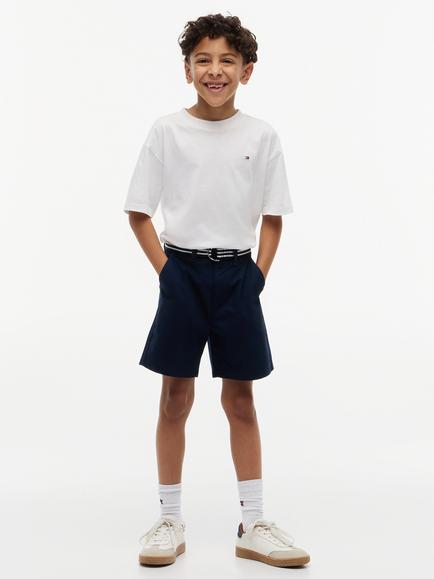 Tommy Hilfiger Kids' Baggy Belted Chino Shorts - view 2, Navy