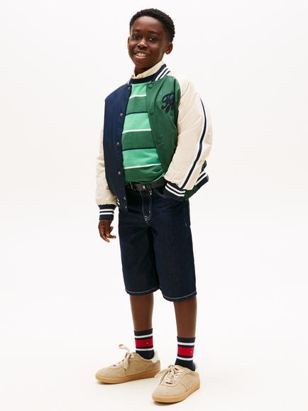 Tommy Hilfiger Kids' Baggy Rinse Denim Shorts, Dark Blue - view 2, Dark Blue