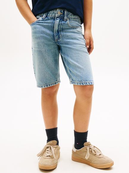 Tommy Hilfiger Kids' Straight Denim Shorts, Light Blue, Light Blue