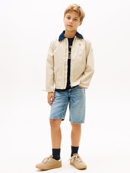 Tommy Hilfiger Kids' Straight Denim Shorts, Light Blue - view 2, Light Blue