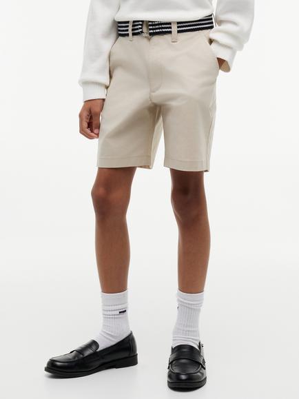 Tommy Hilfiger Kids' Baggy Belted Chino Shorts, Beige