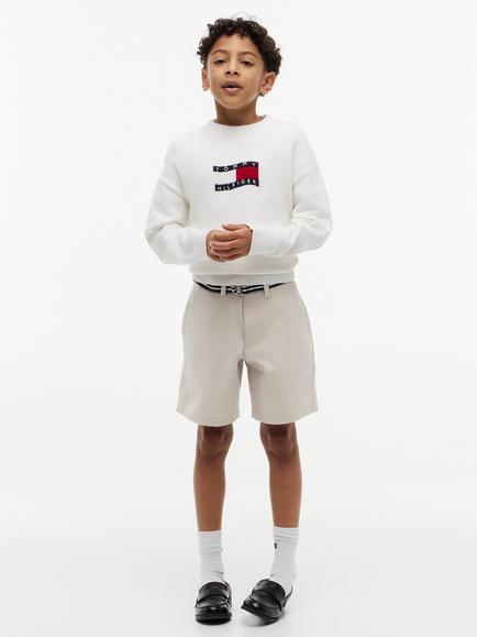 Tommy Hilfiger Kids' Baggy Belted Chino Shorts - view 2, Beige