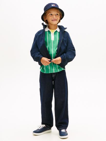Tommy Hilfiger Kids' Essential Flag Logo Hooded Nylon Jacket, Dark Blue - view 2, Dark Blue