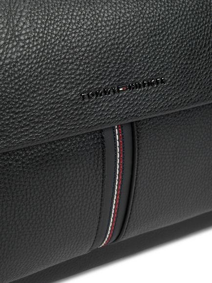 Tommy Hilfiger Flap Pocket Pebble Grain Duffel Bag, Black - view 2, Black