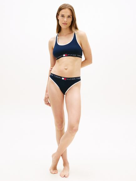 Tommy Hilfiger Ribbed Racerback Bralette, Navy - view 2, Navy
