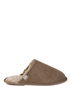 totes Men's Isotoner Mule Suede Slippers, Sand