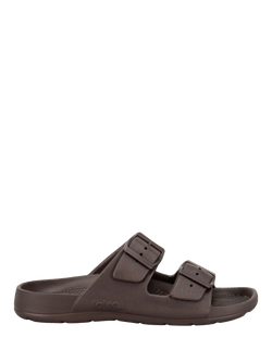 totes SOLBOUNCE Men's Adjustable Buckle Slider Sandals, Brown, Brown
