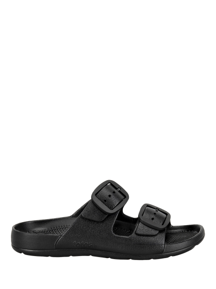 totes SOLBOUNCE Adjustable Buckle Slider Sandals, Black