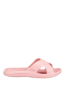 totes SOLBOUNCE Cross Strap Slider Sandals, Dusky Pink