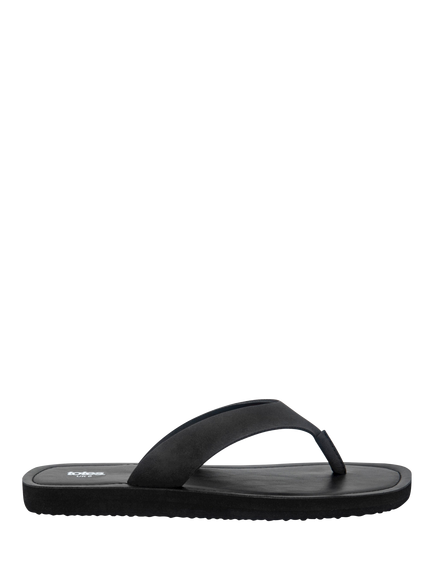 totes Square Toe Faux Suede Flip Flops, Black