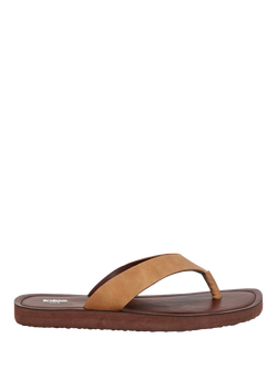 totes Square Toe Faux Suede Flip Flops, Tan