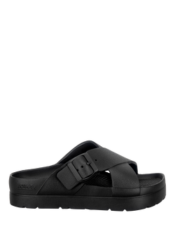 totes SOLBOUNCE Cross Strap Sandals, Black