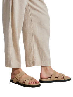 totes Cross Strap Suede Sandals - view 2, Sand