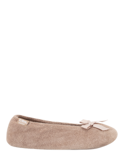 totes Terry Ballerina Slippers, Light Brown