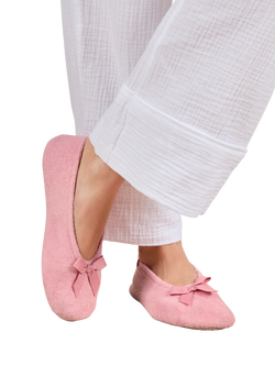 totes Terry Ballerina Slippers - view 2, Pastel Pink