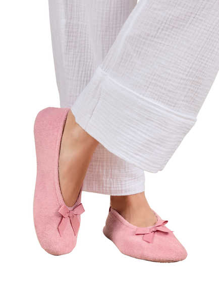 totes Terry Ballerina Slippers - view 2, Pastel Pink