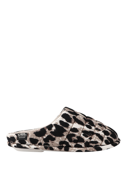 totes Isotoner Women's Animal Swept Back Mule Slippers, Multi, Multi