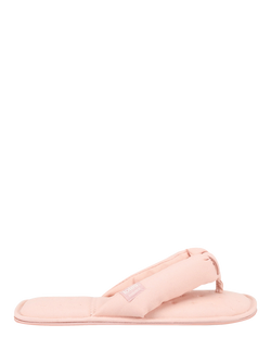 totes Isotoner Women's Woven Toe Post Slippers, Pink, Pink