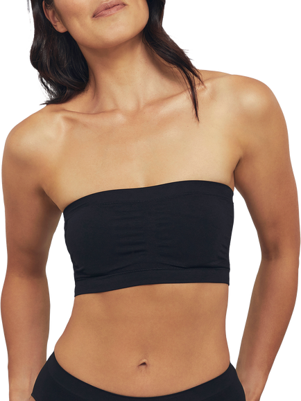 Ambra Bare Essentials Non Wired Padded Seamfree Bandeau, Black, Black