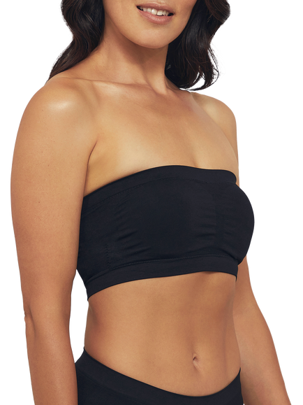 Ambra Bare Essentials Non Wired Padded Seamfree Bandeau, Black - view 2, Black