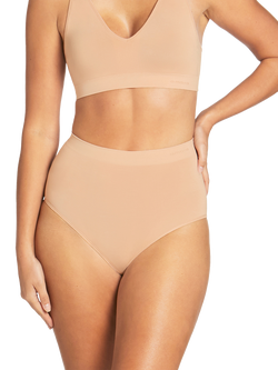 Ambra Purebasics High Waist Knickers, Pack of 2, Nude, Nude