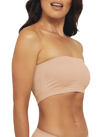 Ambra Bare Essentials Non Wired Padded Seamfree Bandeau - view 2, Beige