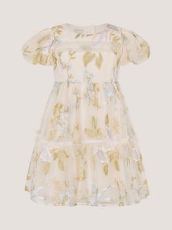 Monsoon Baby Azalea Embroidered Ruffle Dress, Multi, Multi