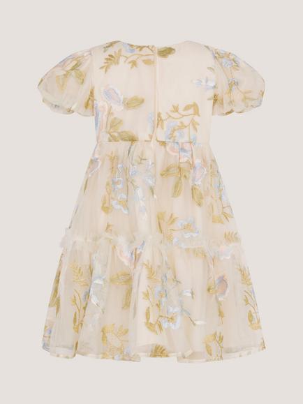 Monsoon Baby Azalea Embroidered Ruffle Dress, Multi - view 2, Multi