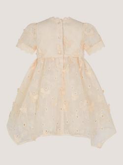 Monsoon Baby Beryl Butterfly Broderie Dress, Peach - view 2, Peach