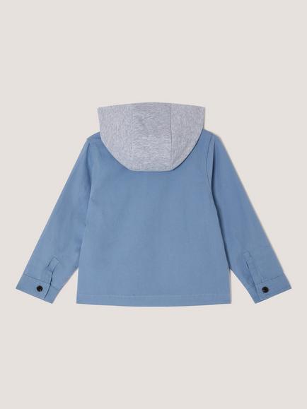 Monsoon Kids' Hooded Chore Jacket, Blue - view 2, Blue