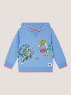 Monsoon Kids' Reading Dinosaur Hoodie, Blue - view 2, Blue