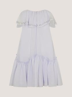 Monsoon Kids' Elena Sequin Swing Party Dress, Pale Blue - view 2, Pale Blue