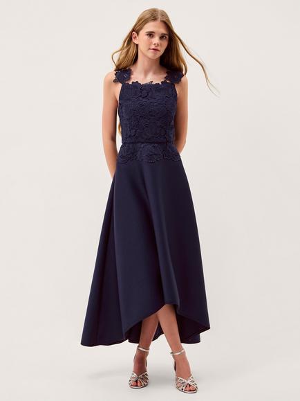Monsoon Kids' Shiloh Sleeveless Lace Midi Dress, Navy