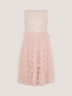 Monsoon Kids' Shiloh Sleeveless Lace Midi Dress - view 2, Pink