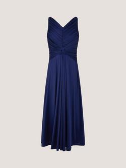 Monsoon Kids' Skye Ruched Knot Prom Dress, Navy - view 2, Navy