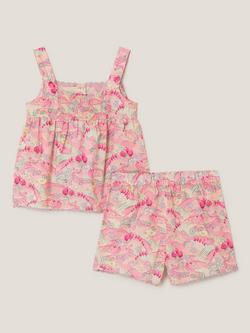 Monsoon Kids' Spring Print Short Pyjama Set, Pink - view 2, Pink
