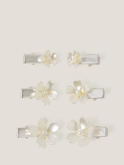 Monsoon Kids' Bridesmaid Flower Hair Clips, Pack of 6, Ivory, Ivory