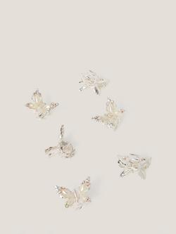 Monsoon Kids' Bridesmaid Butterfly Claw Clip, Pack of 6 - view 2, Ivory