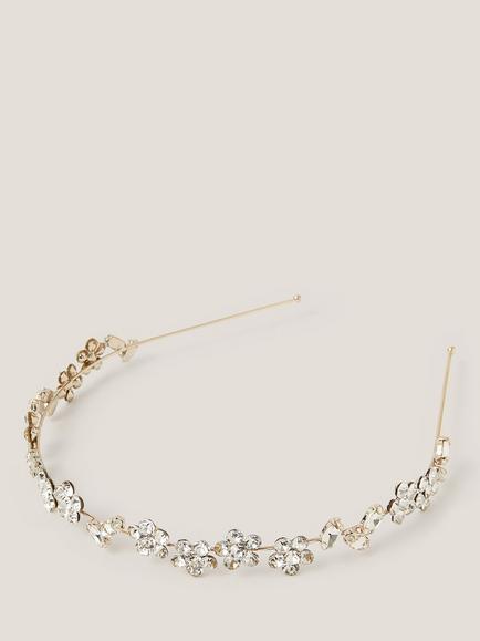 Monsoon Kids' Jewel Flower Bridesmaid Headband, Gold, Gold