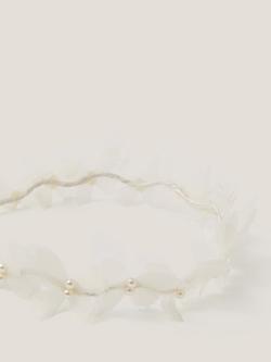 Monsoon Kids' Butterfly Flower Crown, Ivory - view 2, Ivory