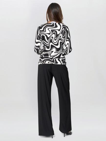 Gina Bacconi Nelia Abstract Swirl Jumper, Black/White - view 2, Black/White