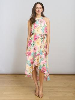 Gina Bacconi Beatrice Floral Midi Dress, Multi, Multi